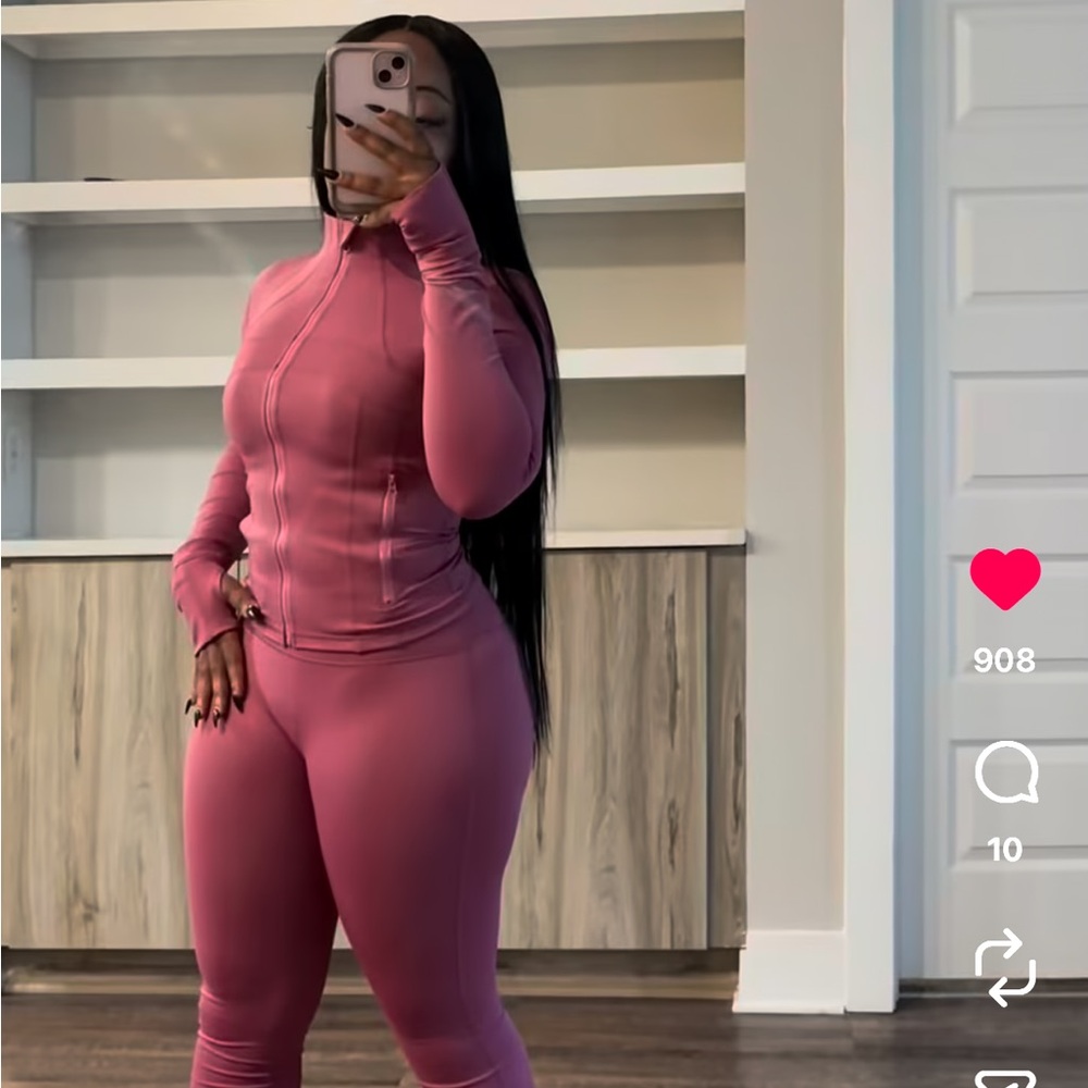 Pink Zip-Up Jacket and Pants Set - Picture 2 of 7